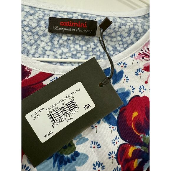 NWT Catimini Girls Floral Print Dress 10y - Picture 3 of 4